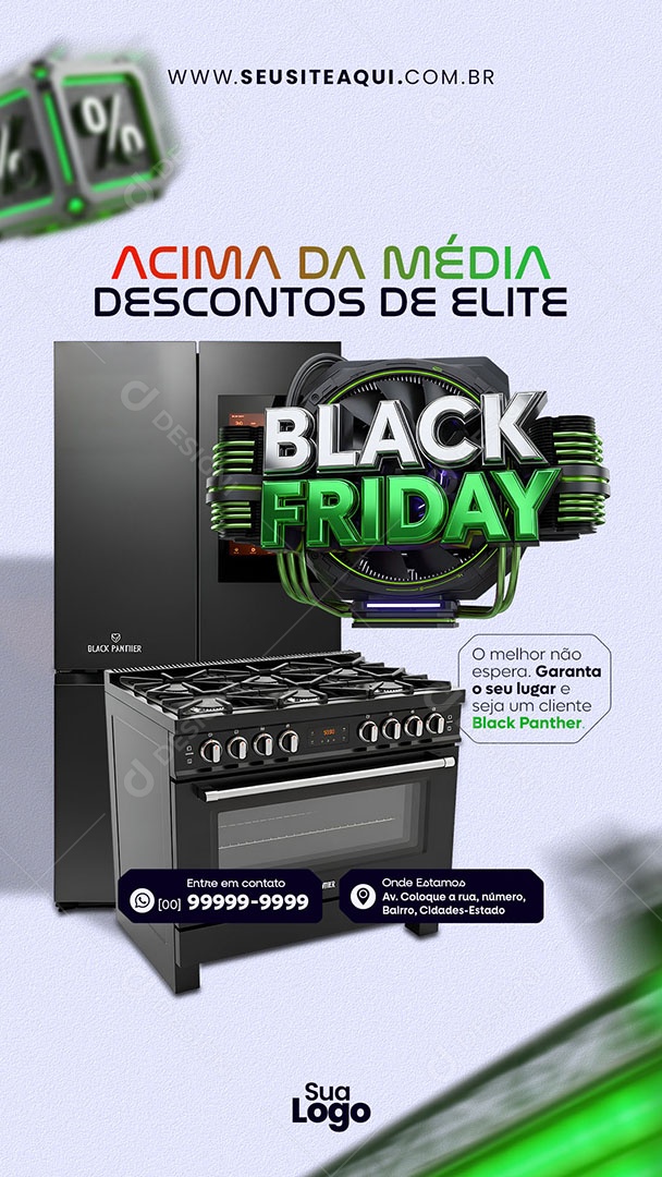 Story Black Friday Acima da Média Social Media PSD Editável
