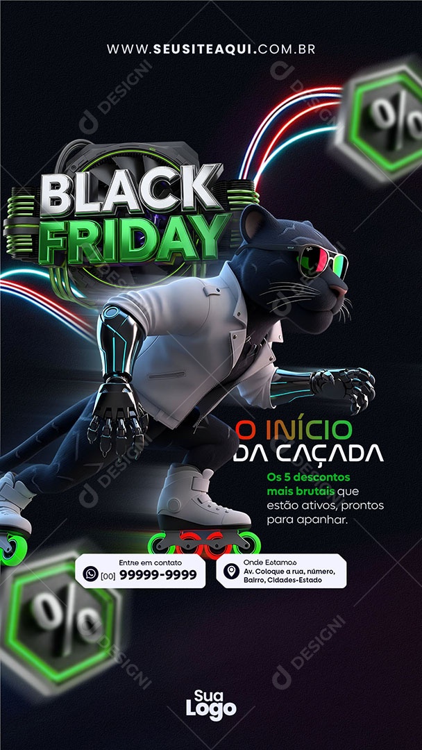 Story Black Friday o Início da CaçadaSocial Media PSD Editável