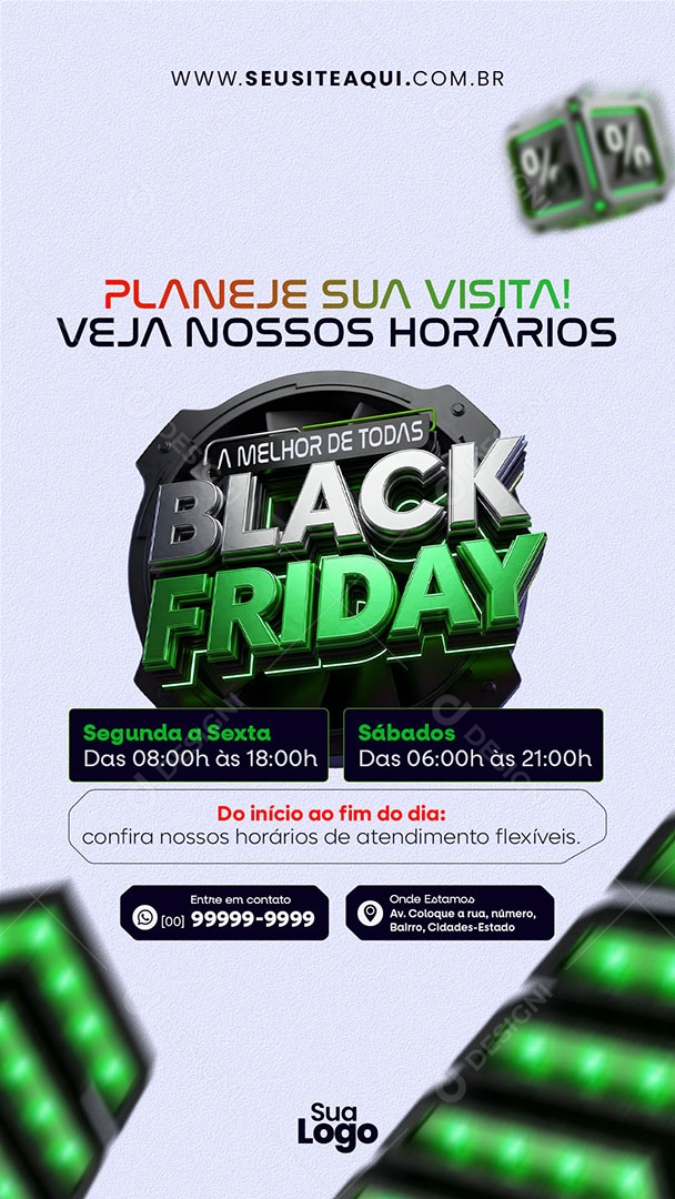 Story Black Friday Planeja seu Visita Social Media PSD Editável