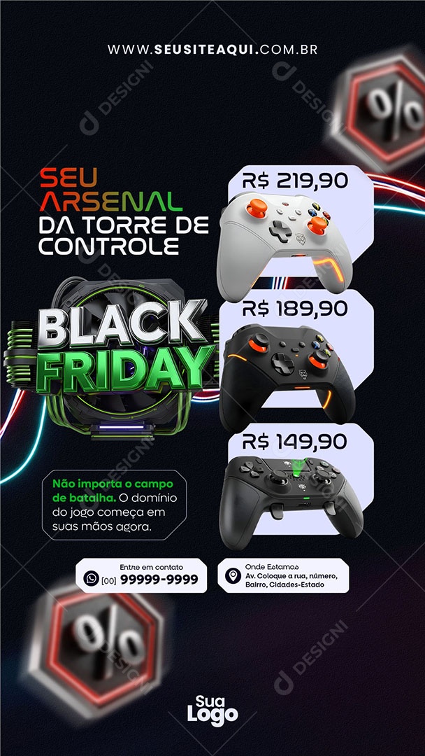 Story Black Friday Seu Arsenal Social Media PSD Editável
