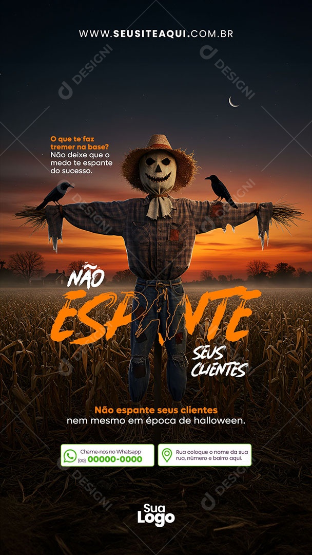 Story Halloween Dia das Bruxas Não Espante Seus Clientes Social Media PSD Editável