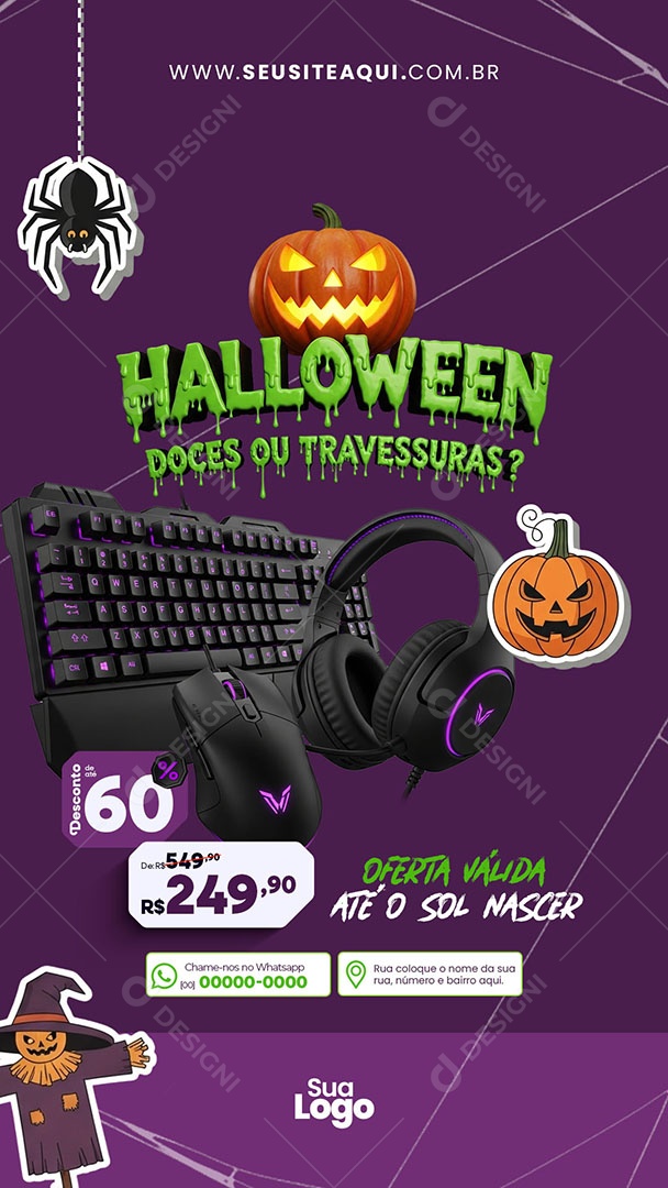 Story Halloween Dia das Bruxas Oferta Válida Social Media PSD Editável