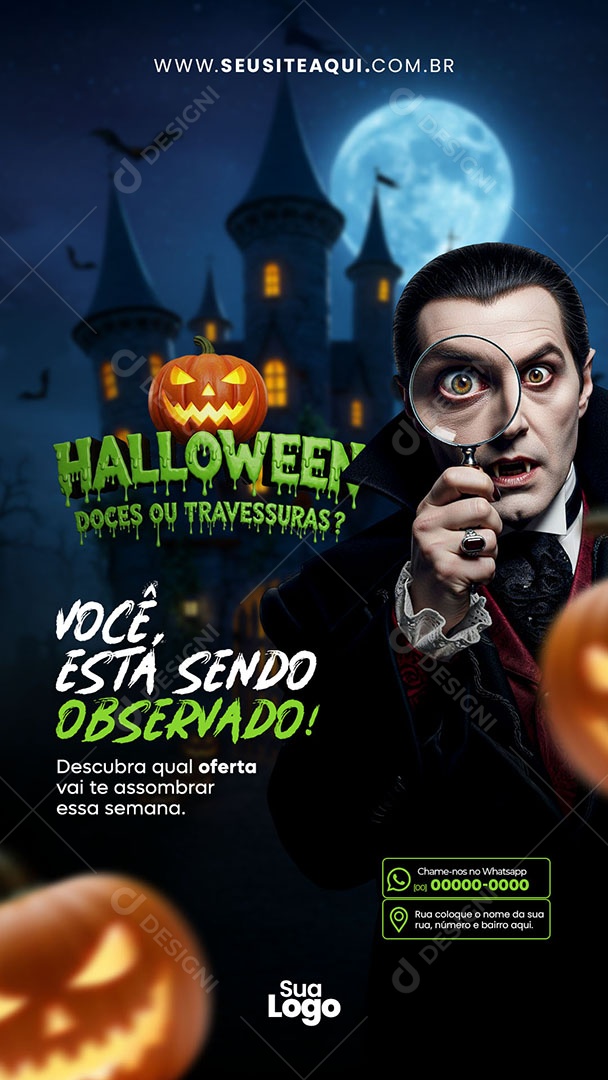 Story Halloween Dia das Bruxas Social Media PSD Editável