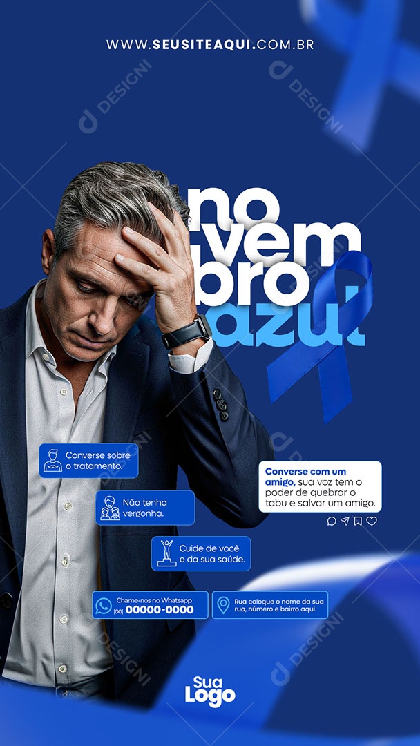 Story Novembro Azul Converse com um Amigo Social Media PSD Editável