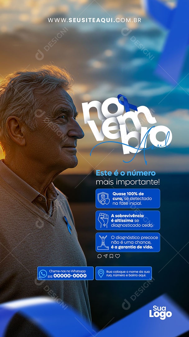Story Novembro Azul Este é o Numero Social Media PSD Editável