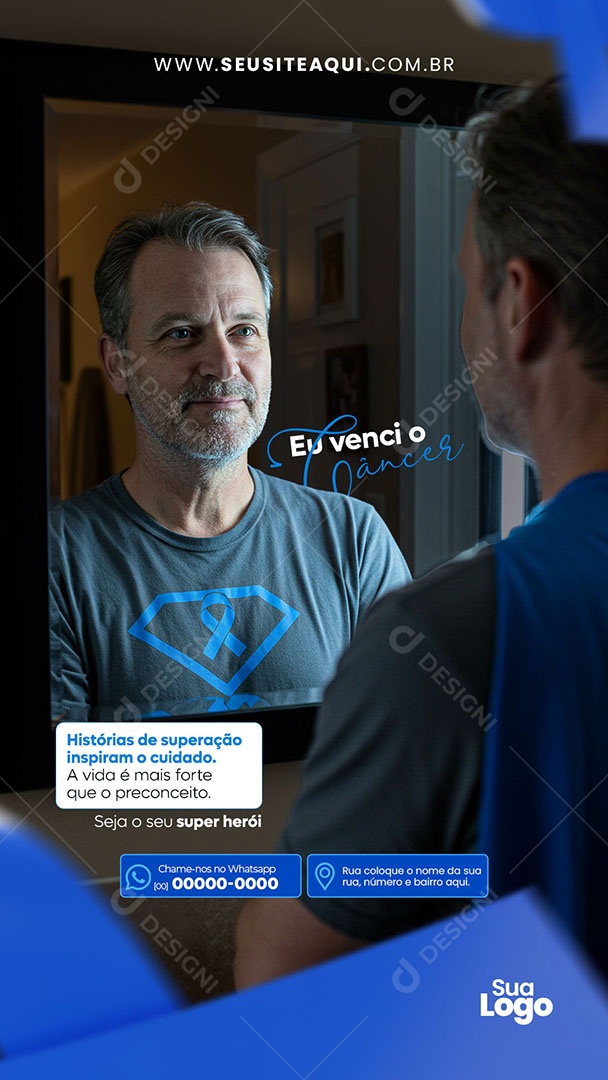 Story Novembro Azul Eu Venci Social Media PSD Editável