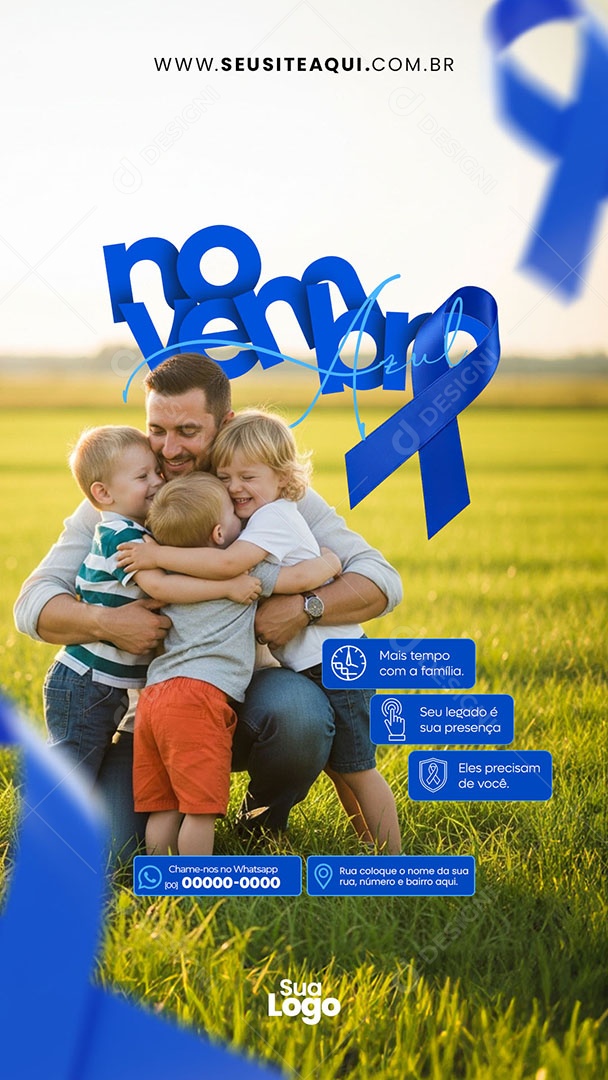 Story Novembro Azul Mais Tempo Social Media PSD Editável