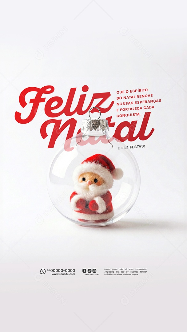 Story Feliz Natal 25 de Dezembro Social Media PSD Editável