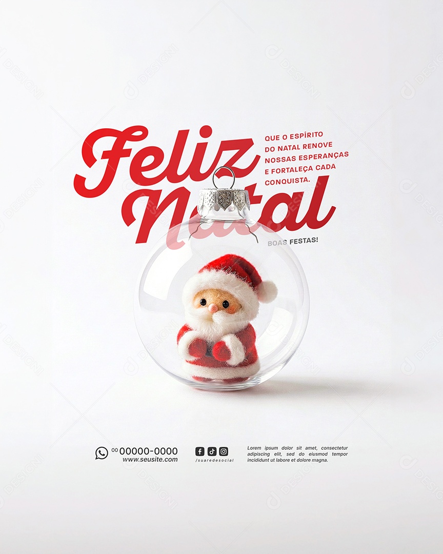 Feliz Natal 25 de Dezembro Social Media PSD Editável