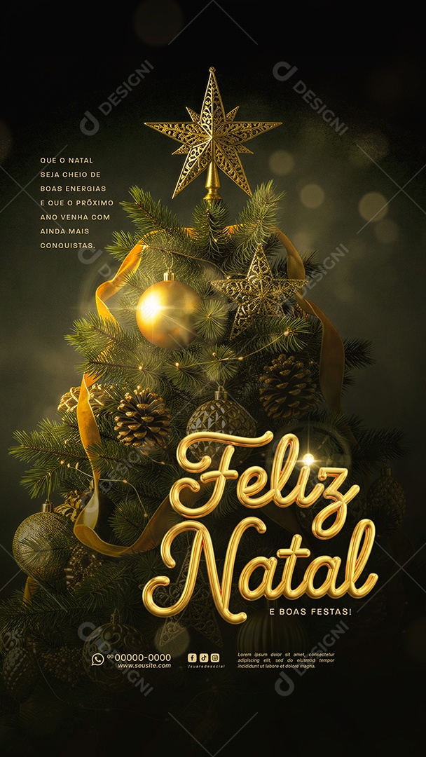 Story Feliz Natal 25 de Dezembro Social Media PSD Editável
