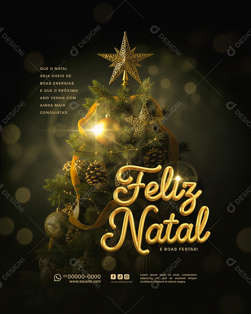 Feliz Natal 25 de Dezembro Social Media PSD Editável