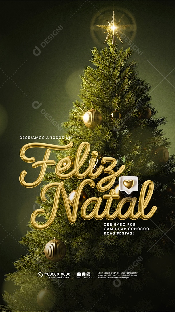 Story Feliz Natal 25 de Dezembro Social Media PSD Editável