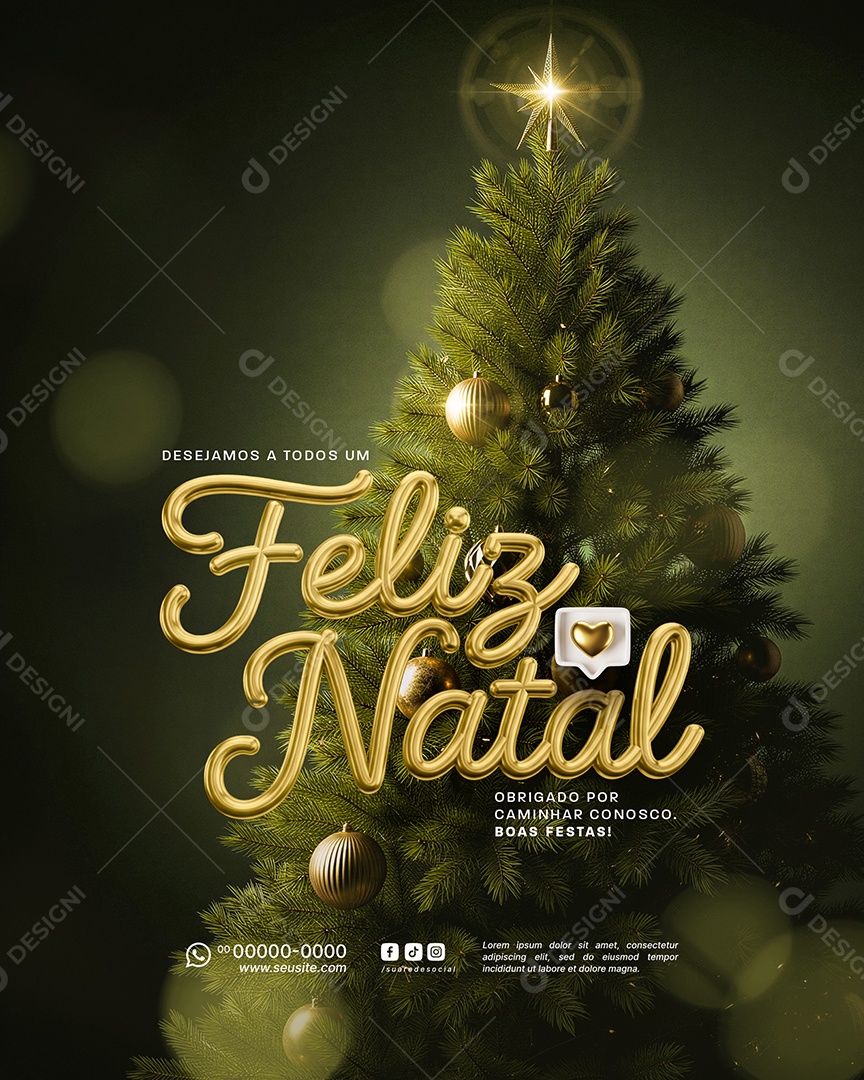 Feliz Natal 25 de Dezembro Social Media PSD Editável