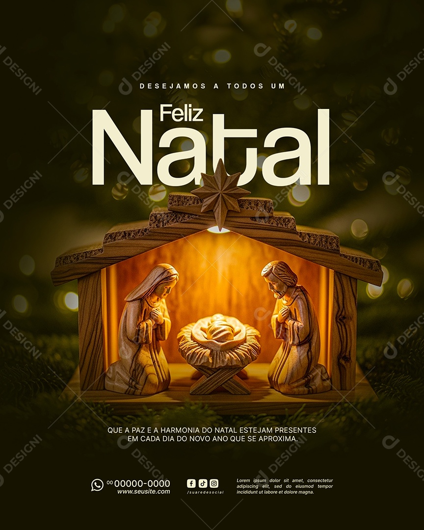 Feliz Natal 25 de Dezembro Social Media PSD Editável