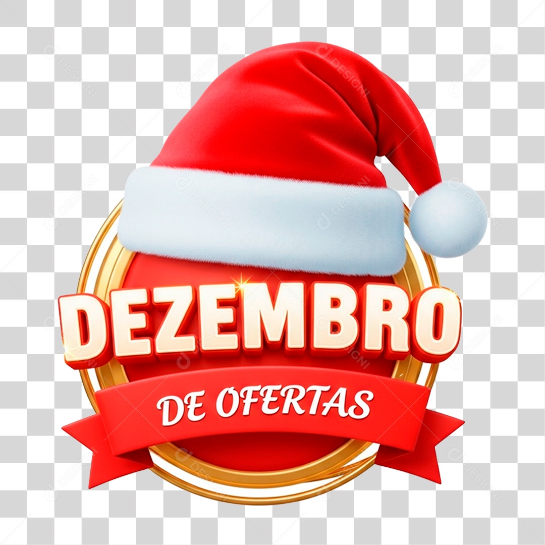 Selo 3D Dezembro Ofertas Imbatível PNG Transparente
