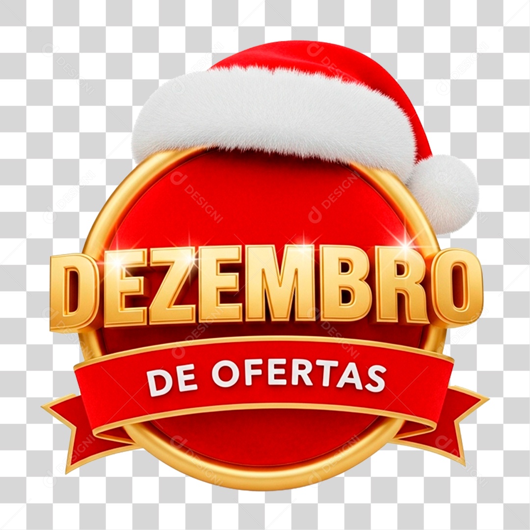 Selo 3D Dezembro Ofertas Imbatível PNG Transparente