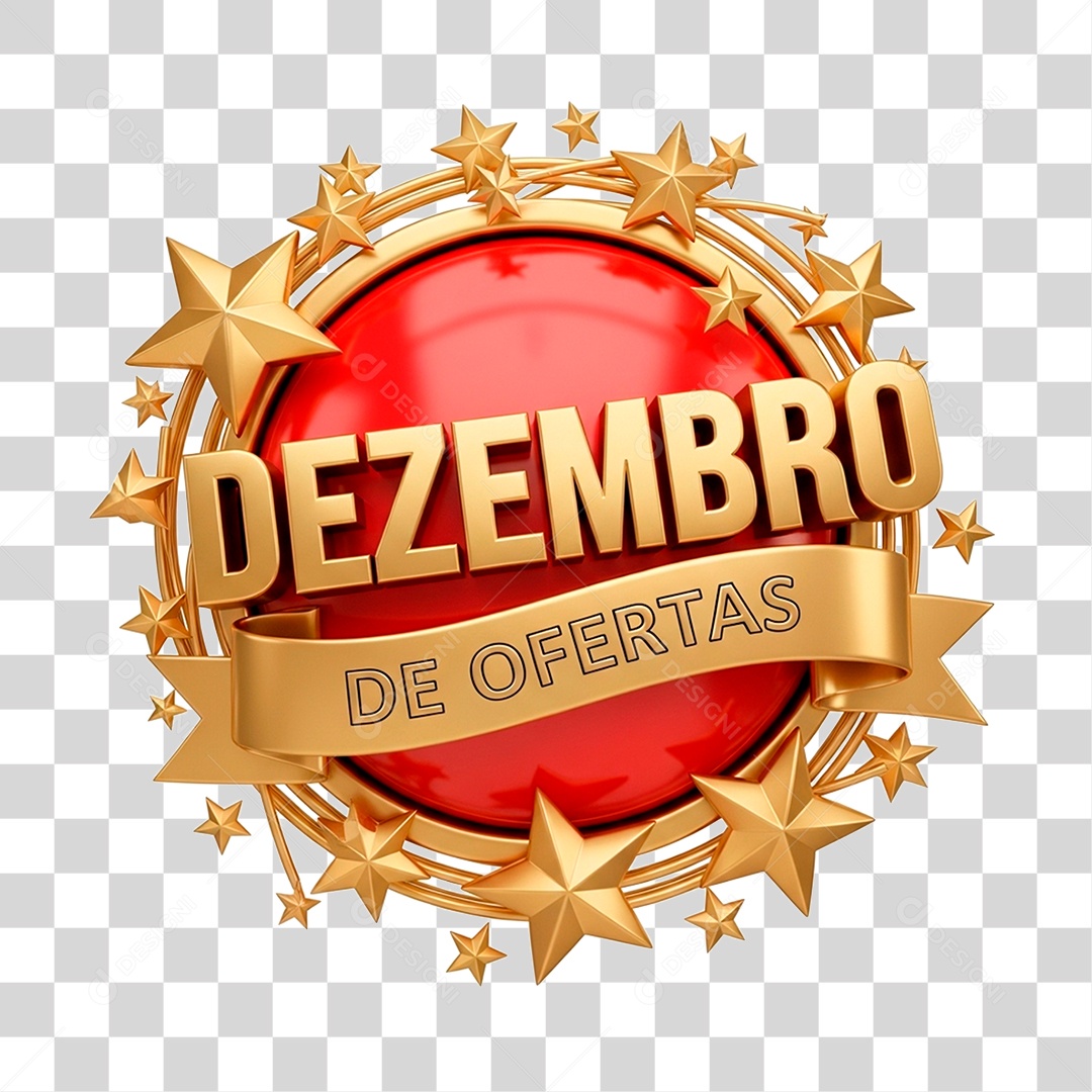 Selo 3D Dezembro Ofertas Imbatível PNG Transparente