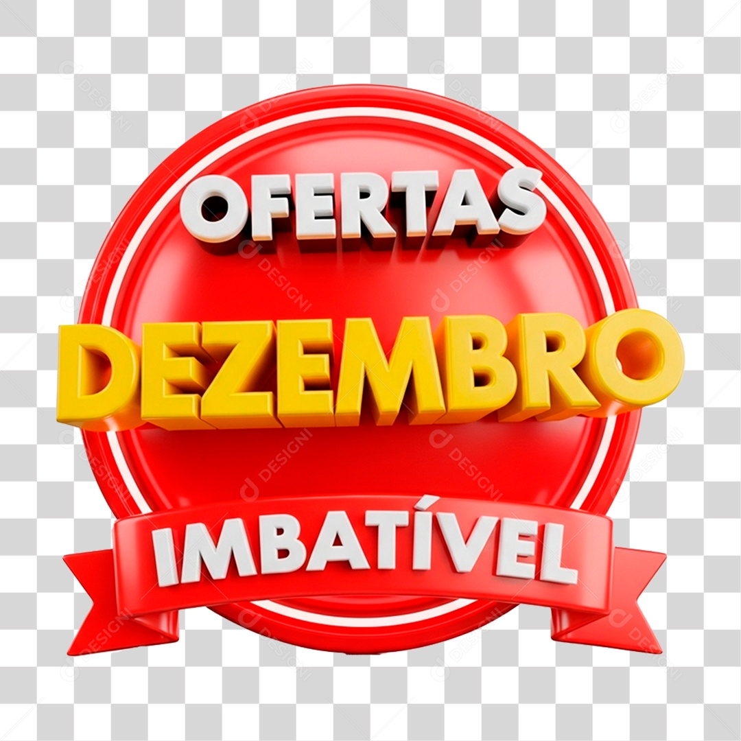 Selo 3D Ofertas Dezembro Imbatível PNG Transparente