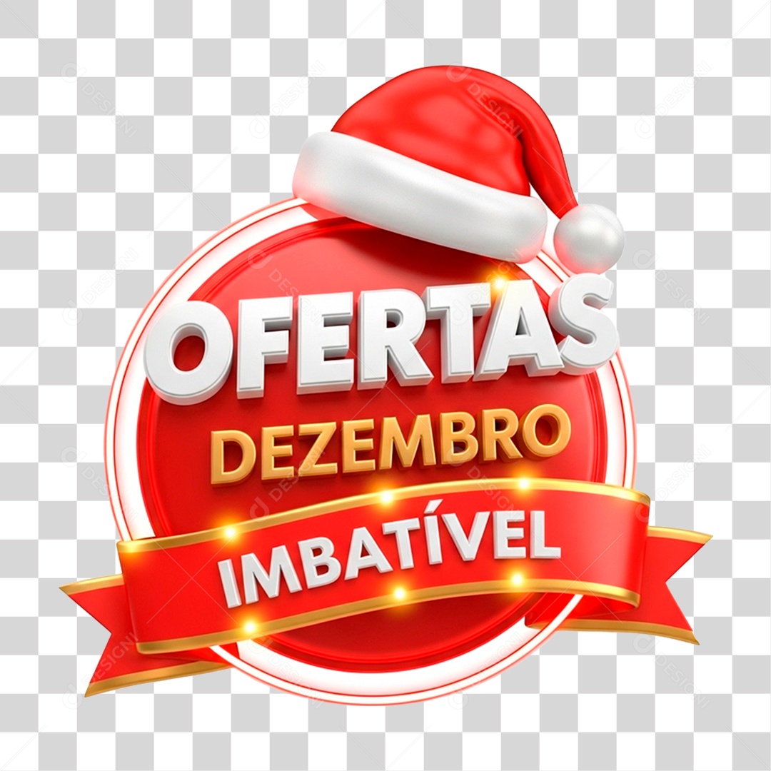 Selo 3D Ofertas Dezembro Imbatível PNG Transparente
