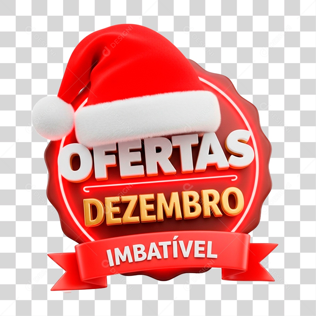 Selo 3D Ofertas Dezembro Imbatível PNG Transparente