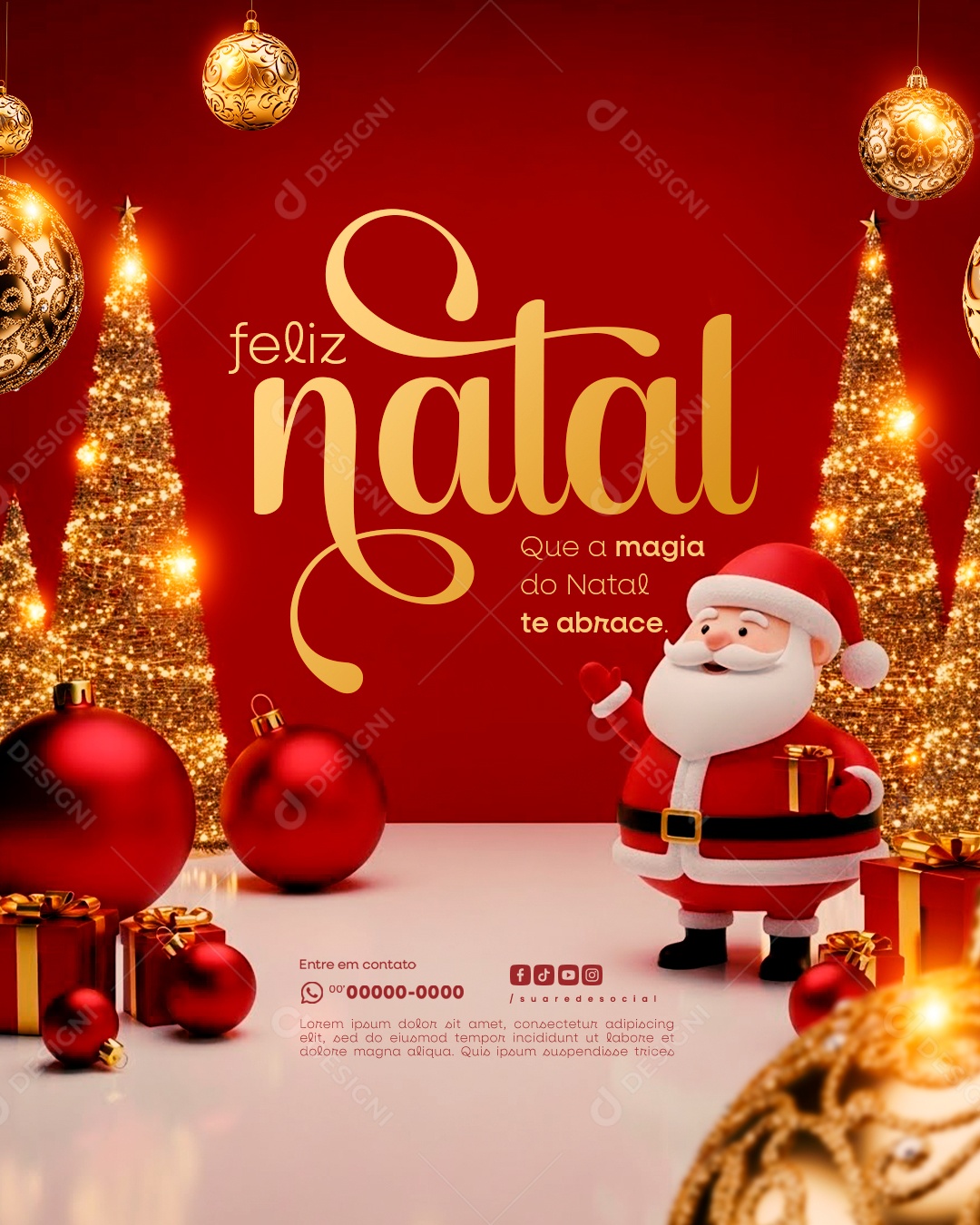 Feliz Natal 25 de Dezembro Social Media PSD Editável
