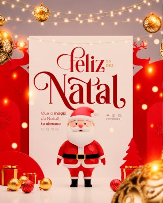 Feliz Natal 25 de Dezembro Social Media PSD Editável