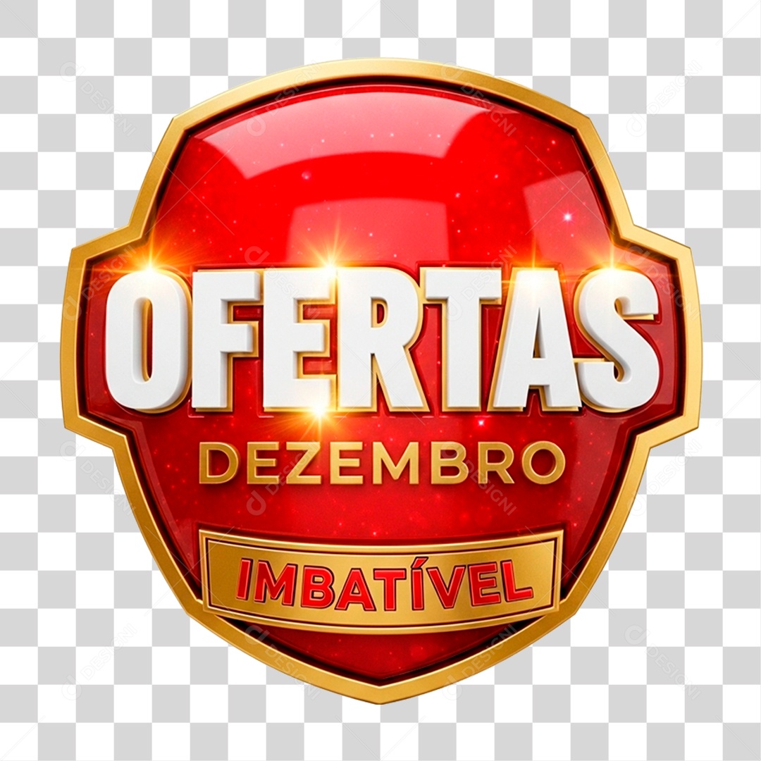 Selo 3D Ofertas Dezembro Imbatível PNG Transparente