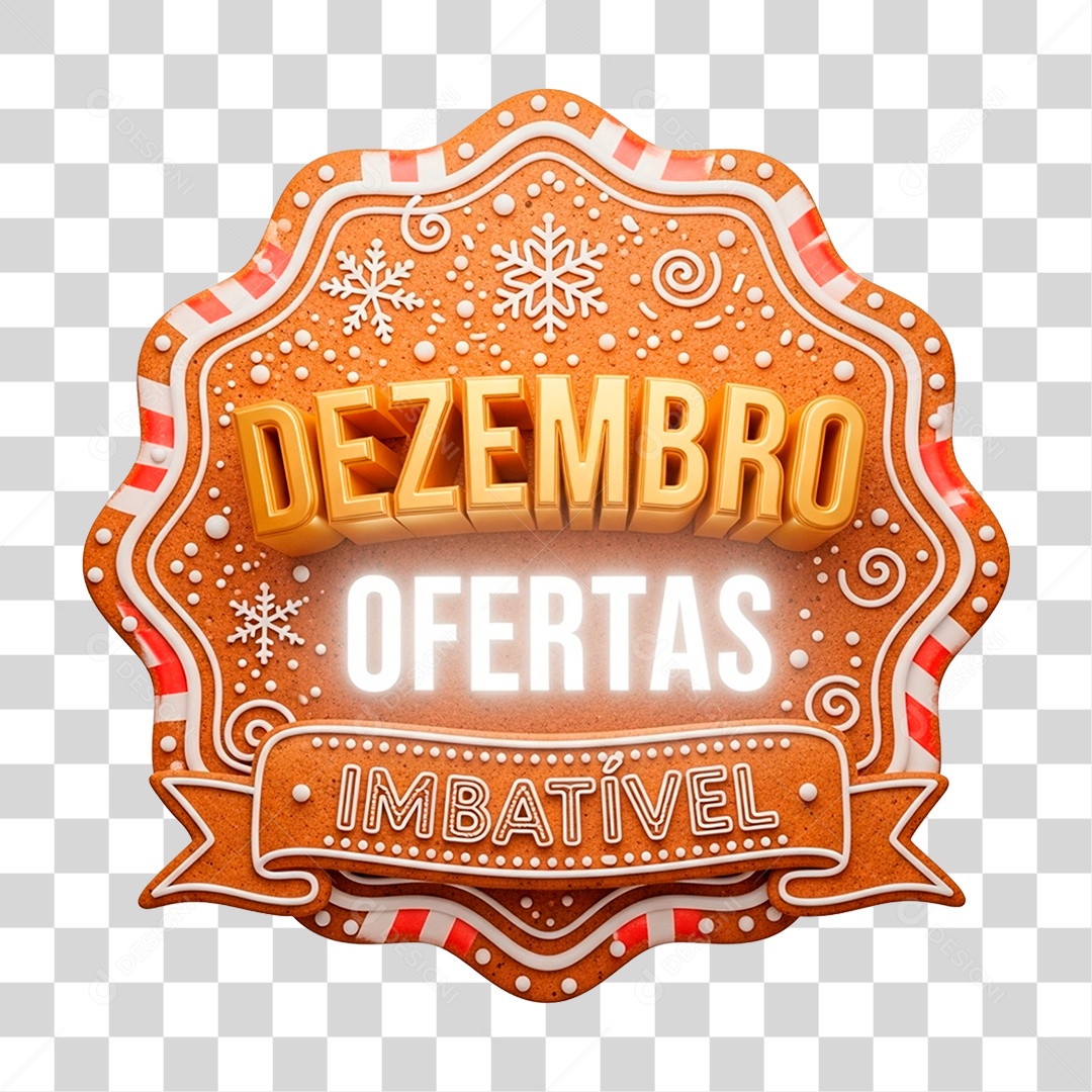 Selo 3D Dezembro Ofertas Imbatível PNG Transparente