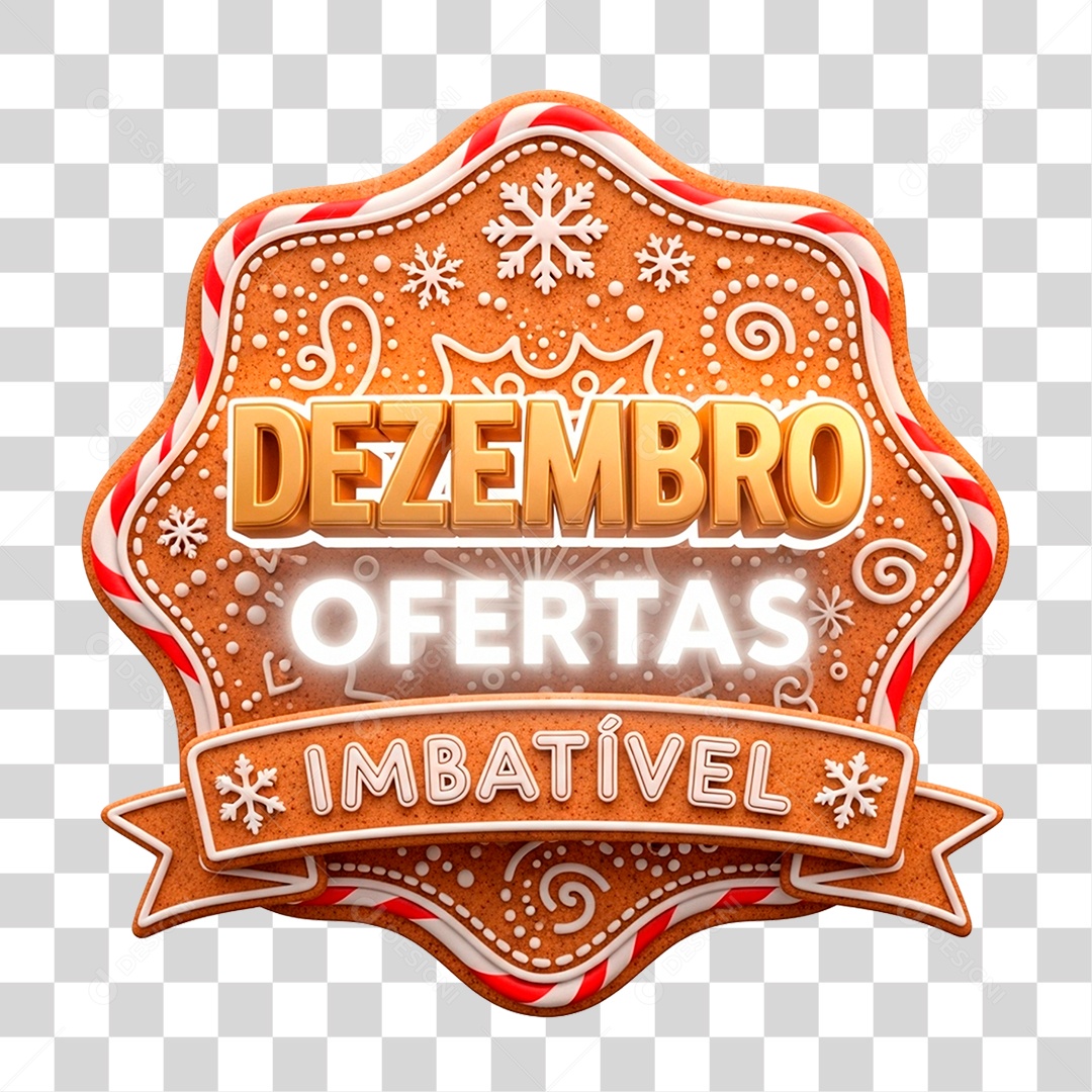 Selo 3D Dezembro Ofertas Imbatível PNG Transparente