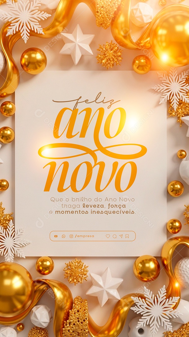 Story Feliz Ano Novo 2026 01 de Janeiro Social Media PSD Editável