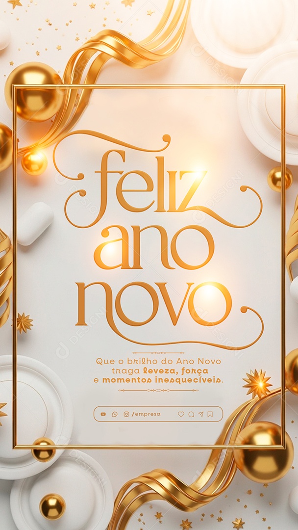 Story Feliz Ano Novo 2026 01 de Janeiro Social Media PSD Editável