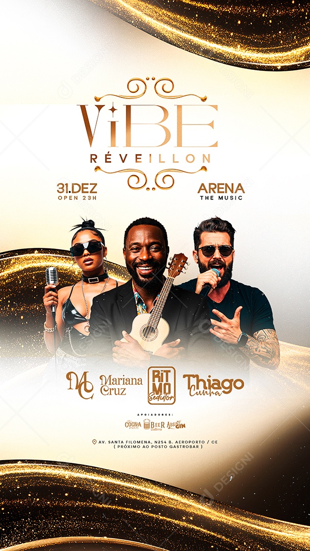 Story Flyer Próximos Shows Vibe Réveillon Social Media PSD Editável