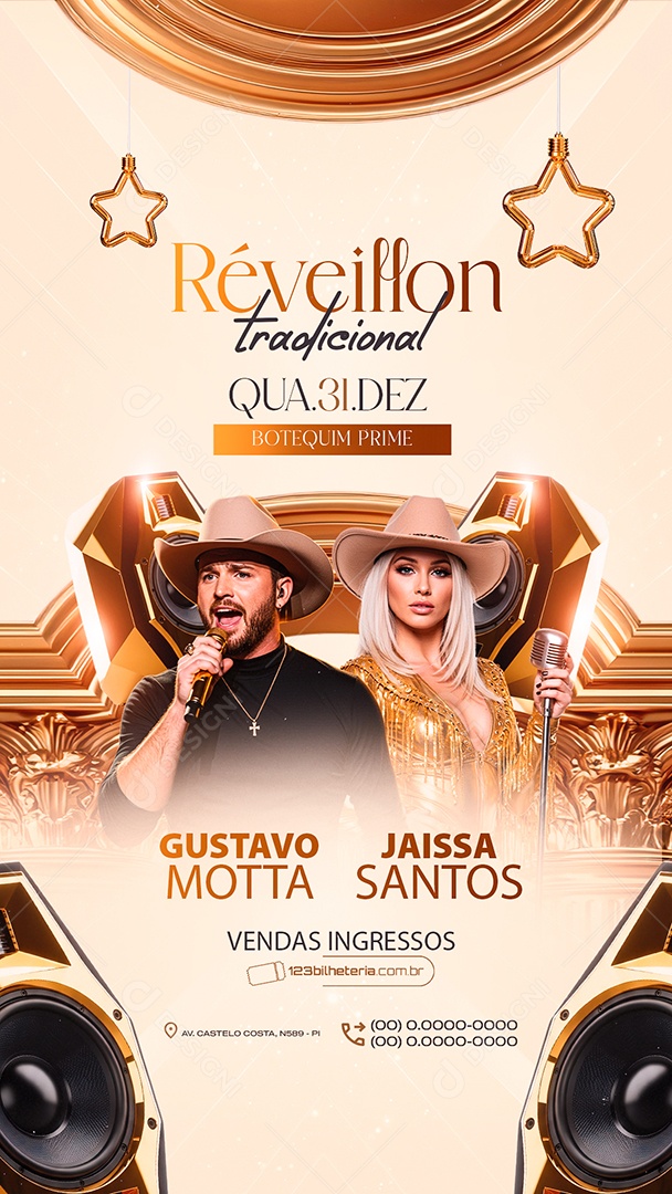 Story Flyer Próximos Shows Réveillon Tradicional Social Media PSD Editável