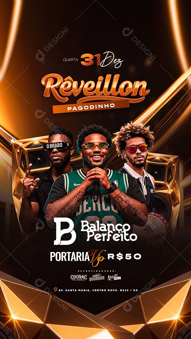 Story Flyer Próximos Shows Réveillon Pagodinho Social Media PSD Editável