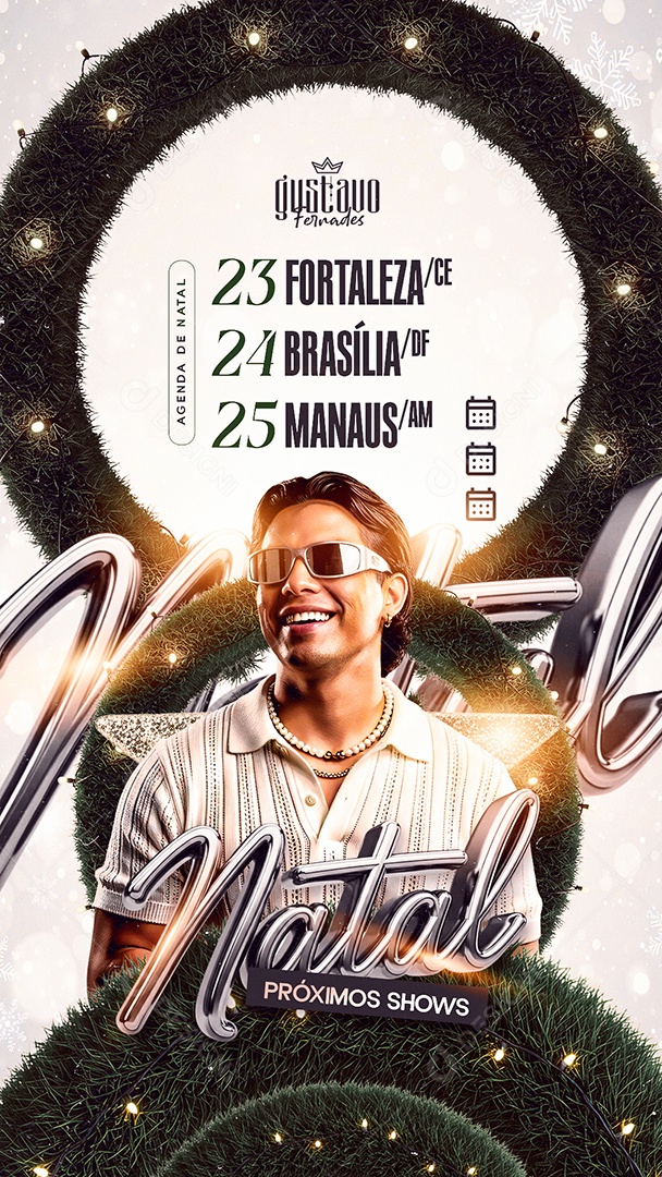 Story Flyer Próximos Shows Natal Gustavo Fernades Social Media PSD Editável