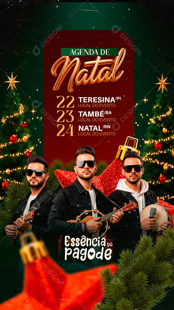 Story Flyer Próximos Shows Agenda de Natal Social Media PSD Editável