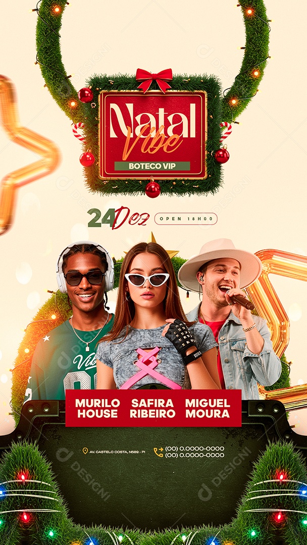 Story Flyer Próximos Shows Natal Vibe Social Media PSD Editável