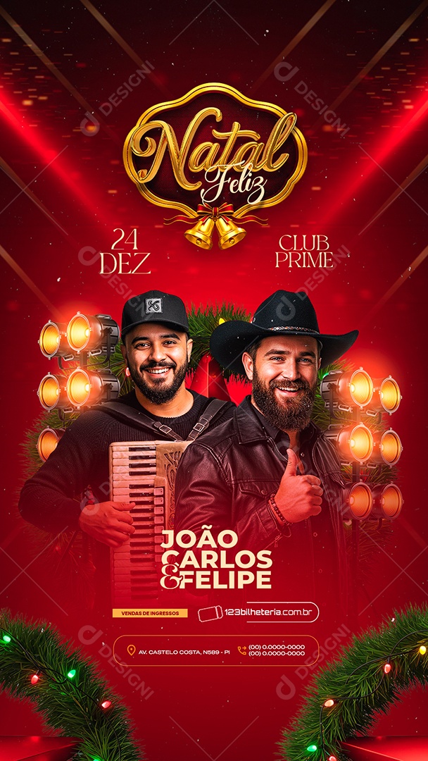 Story Flyer Próximos Shows Natal Feliz Club Prime Social Media PSD Editável