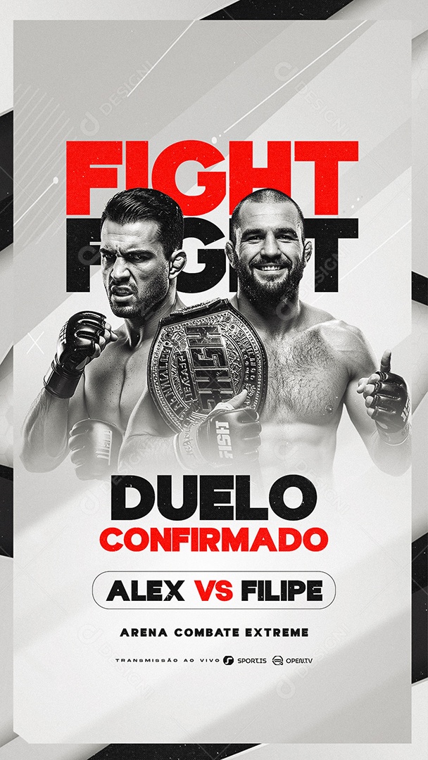 Story Campeonato Fight Duelo Confirmado Social Media PSD Editável
