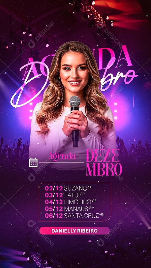 Story Flyer Gospel Agenda Dezembro Social Media PSD Editável