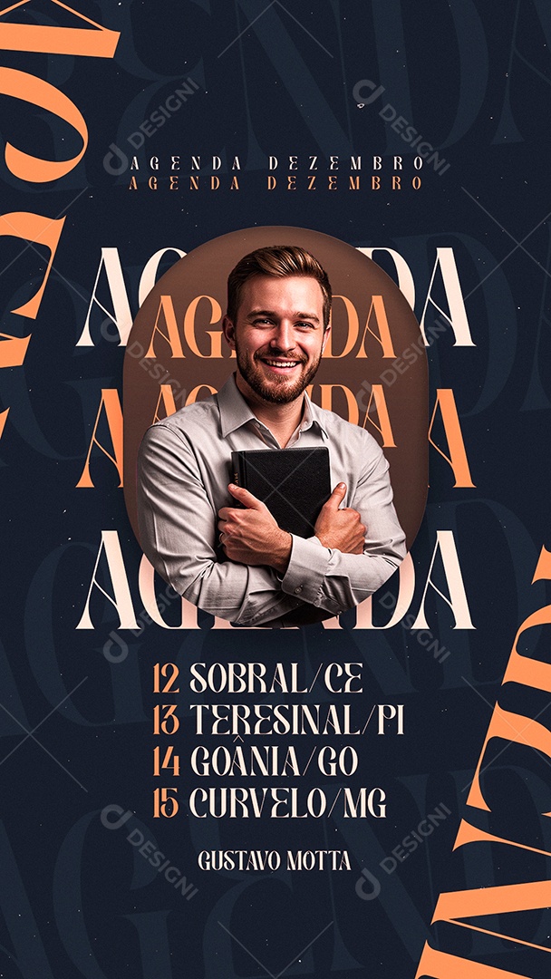 Story Flyer Gospel Agenda Dezembro Social Media PSD Editável