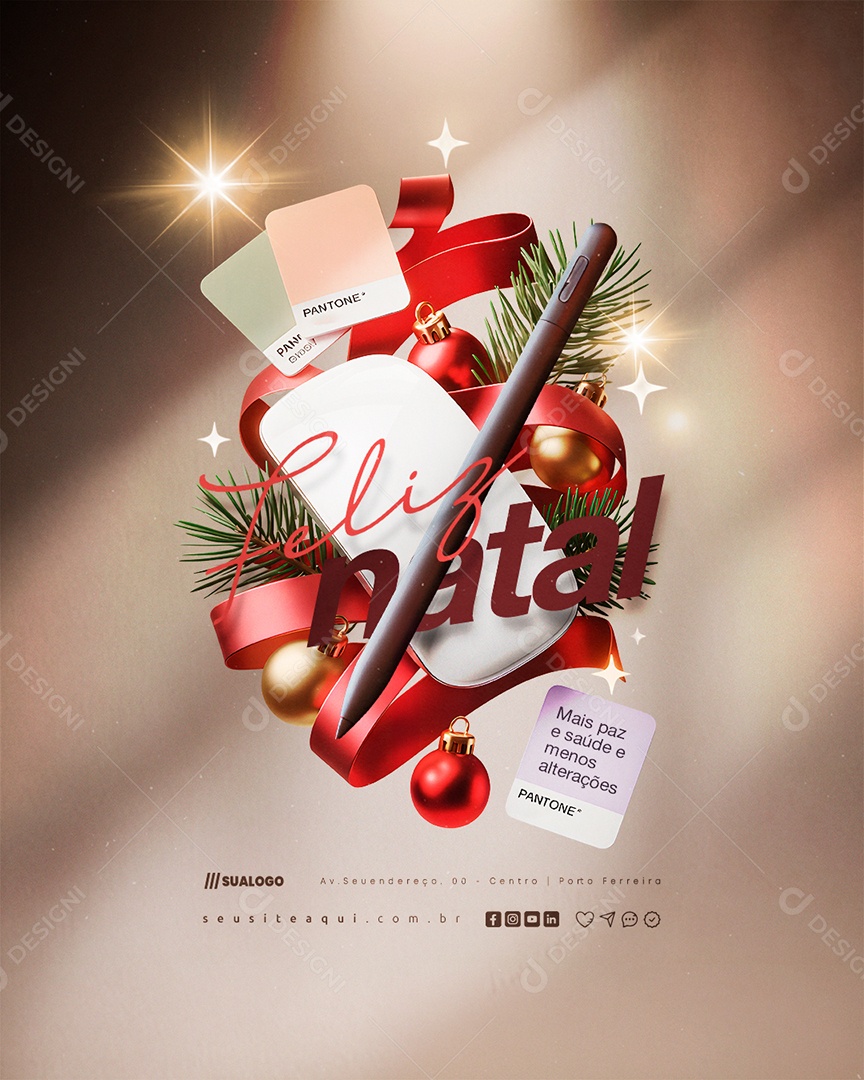 Feliz Natal 25 de Dezembro Designer Gráfico Social Media PSD Editável