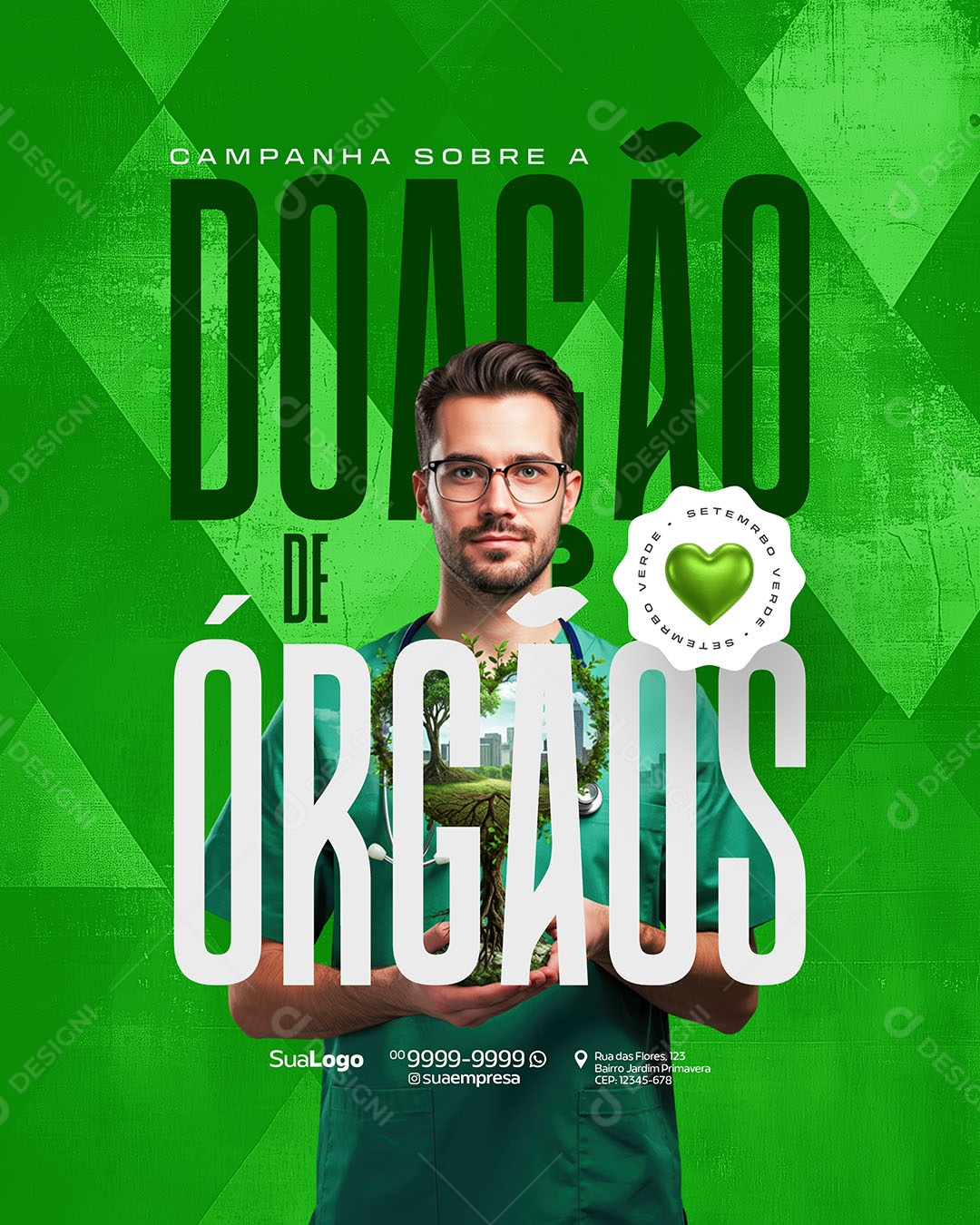 Campanha sobre a Doação de Orgão Social Media PSD Editável