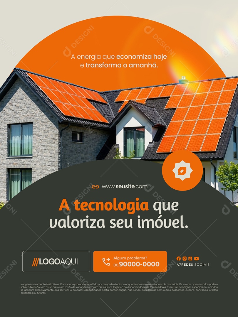 Energia Solar a Tecnologia Que Valoriza Seu Imóvel Social Media PSD Editável
