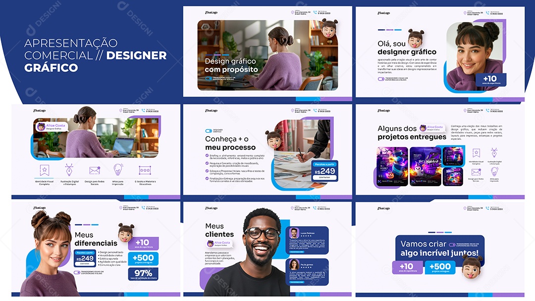 Apresentação Comercial Designer Gráfico PSD Editável