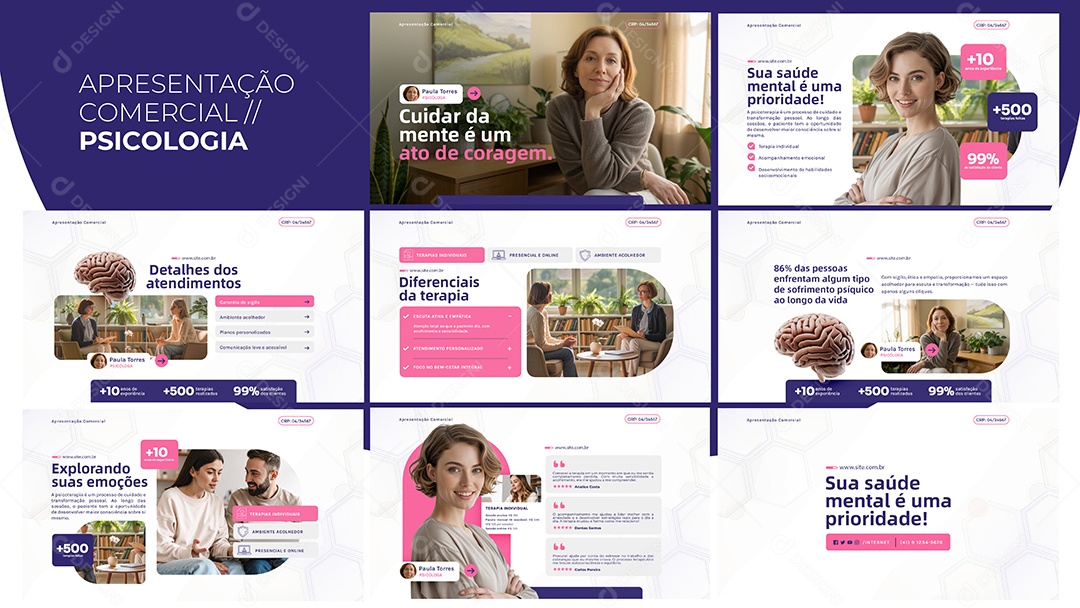 Apresentação Comercial Psicologia PSD Editável