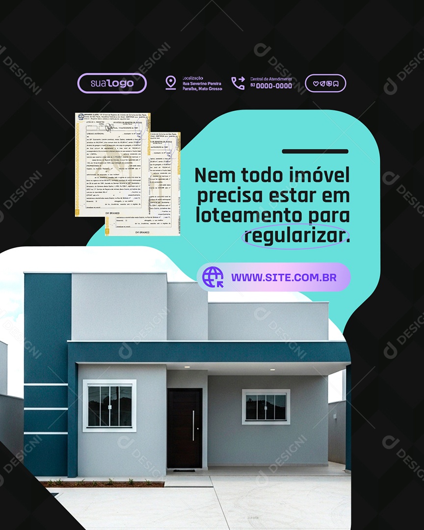Imobiliária Nem Todo Imóvel Precisa Estar em Loteamento Social Media PSD Editável