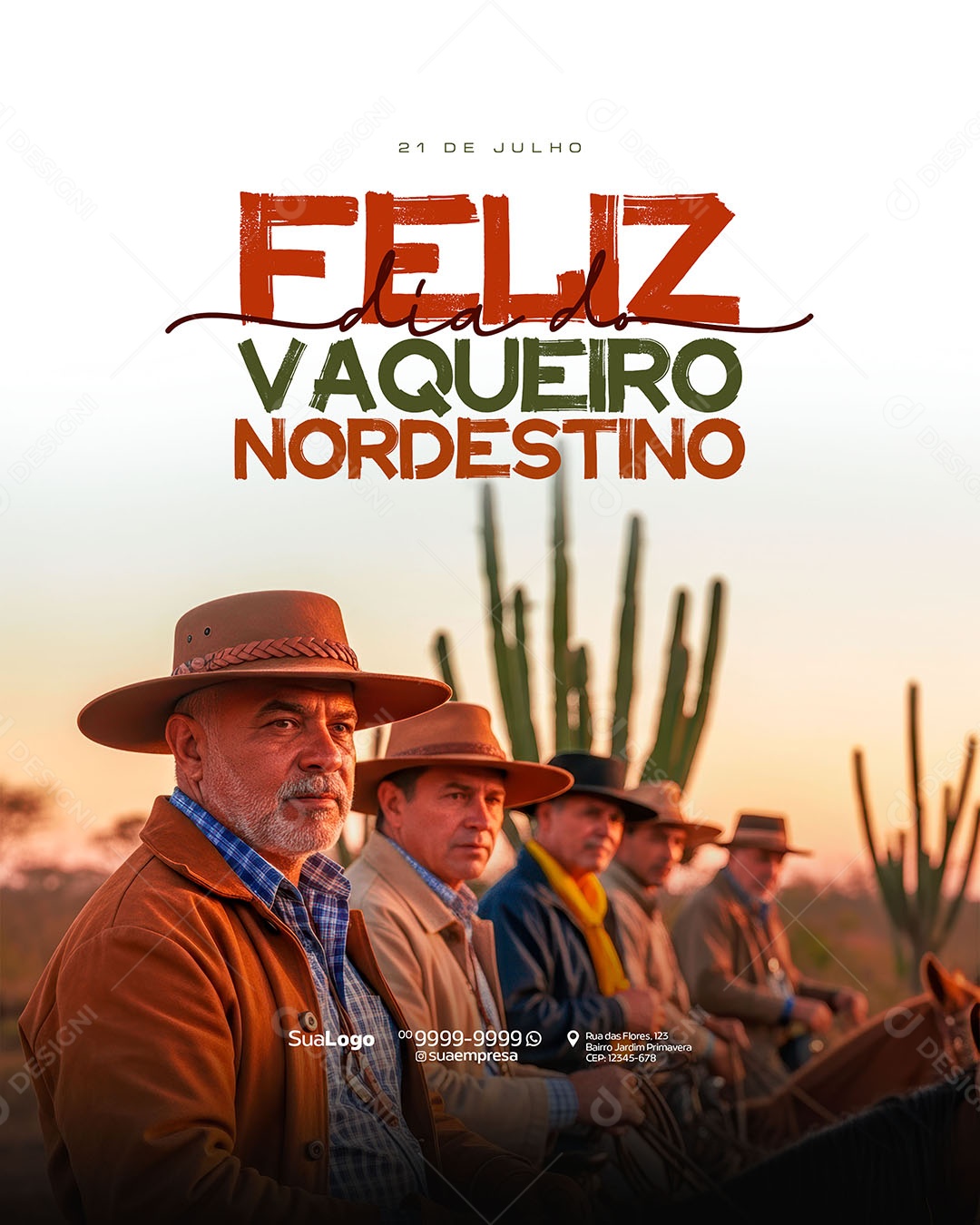 Dia do Vaqueiro Nordestino 21 de Julho Social Media PSD Editável