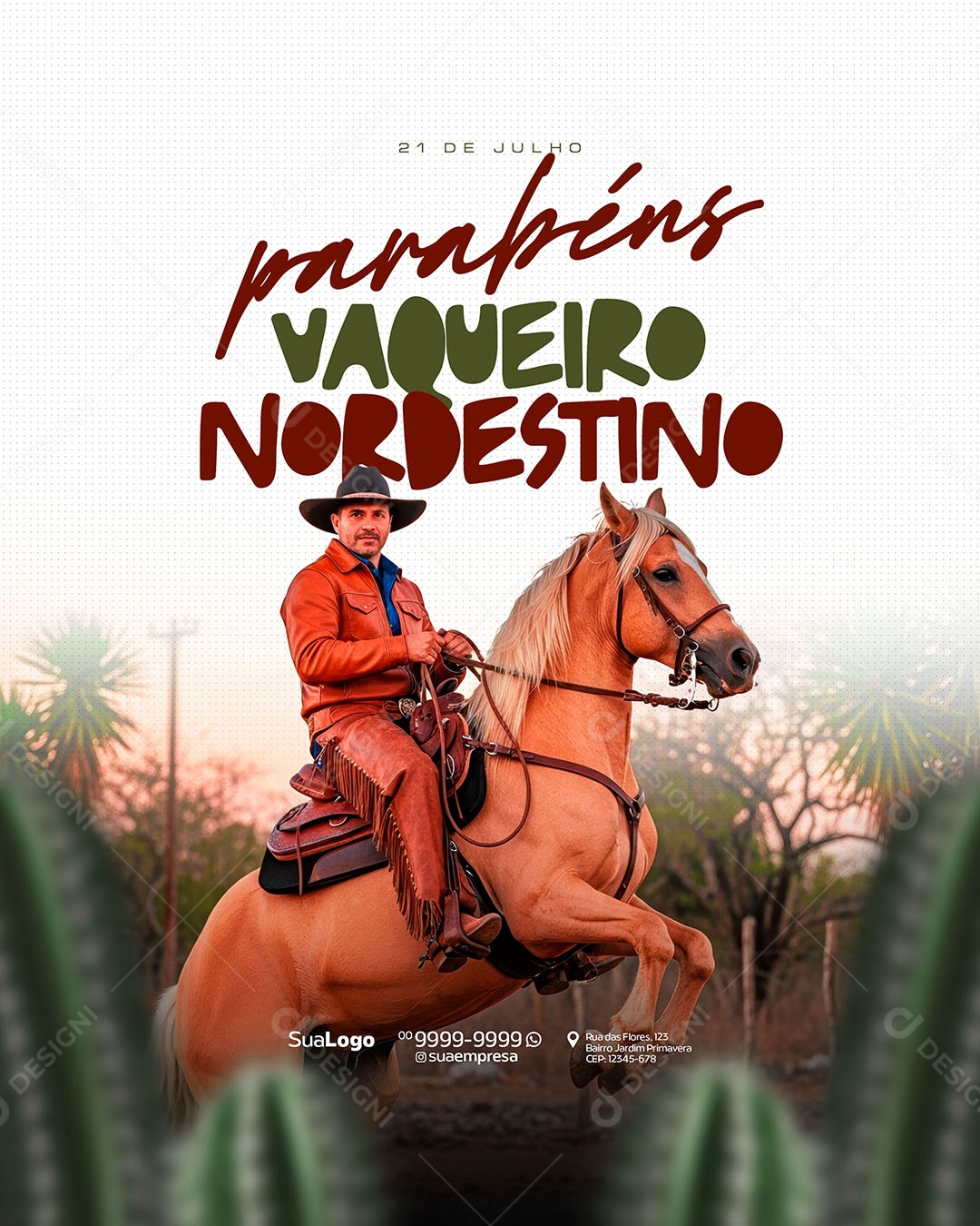 Dia do Vaqueiro Nordestino 21 de Julho Social Media PSD Editável
