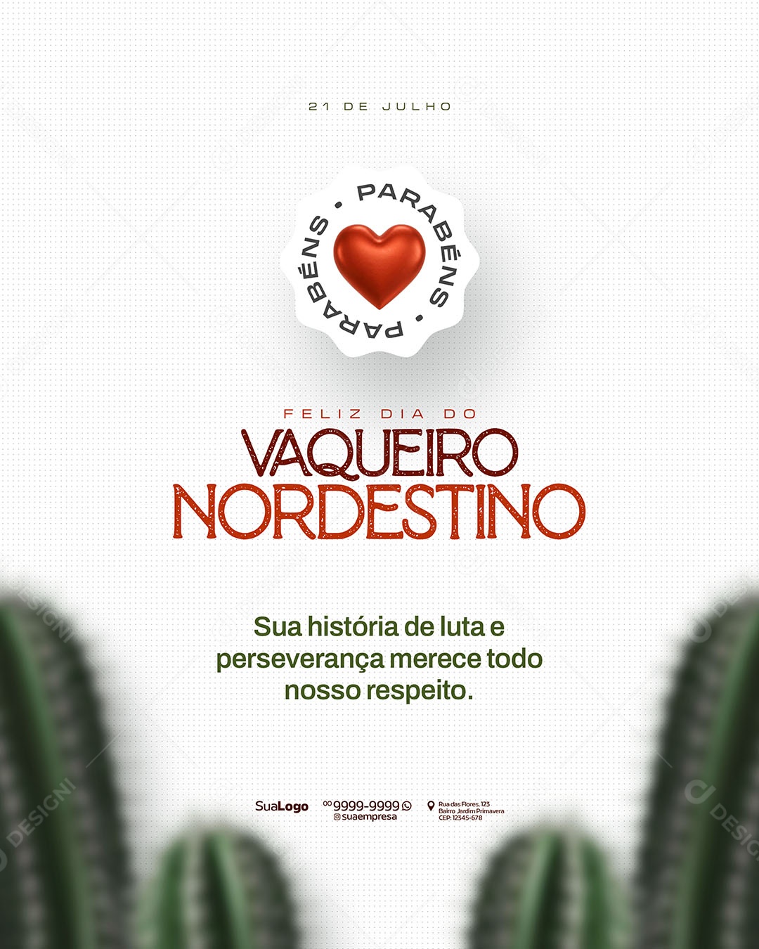 Dia do Vaqueiro Nordestino 21 de Julho Social Media PSD Editável